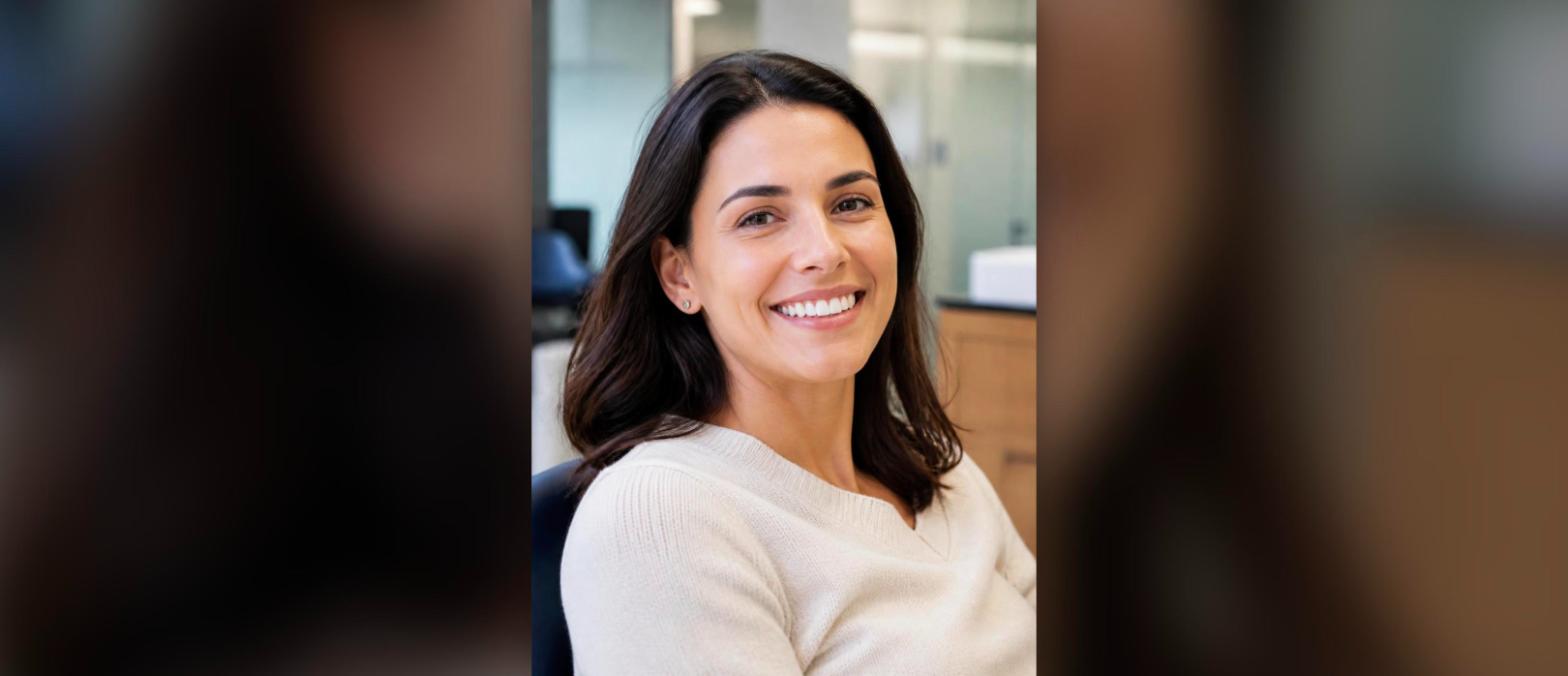 Paciente sonriendo satisfecha tras su tratamiento de empaste dental en Móstoles