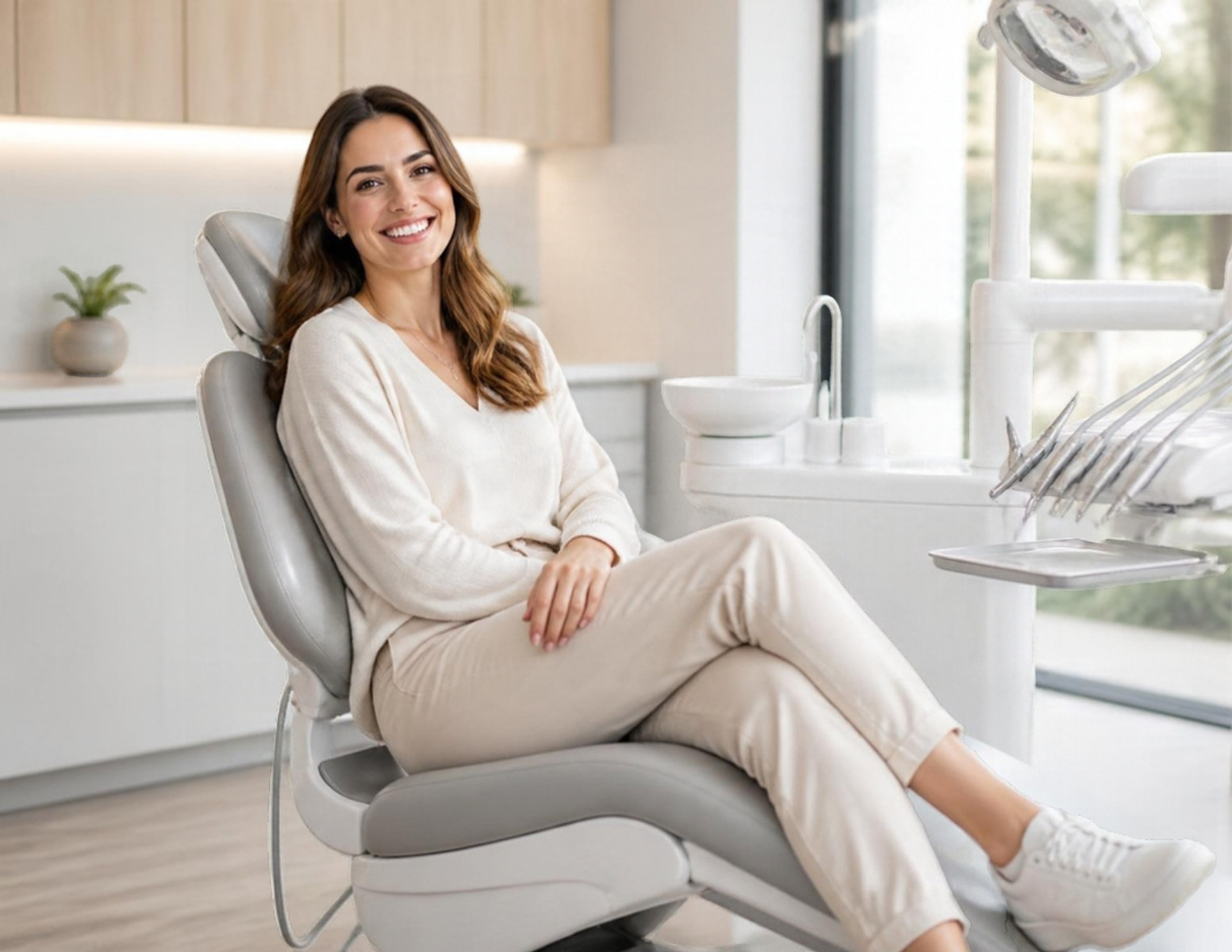 Paciente sonriendo con confianza tras recuperar sus dientes con una prótesis dental en Fuenlabrada